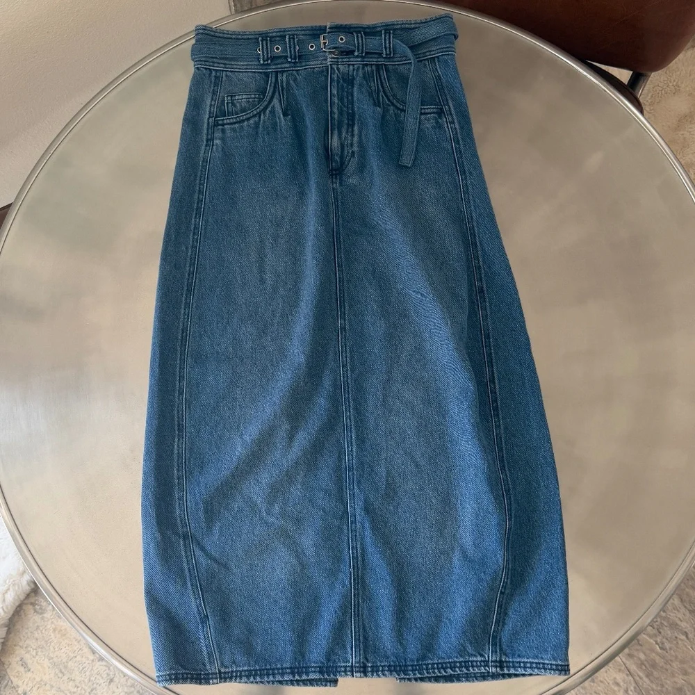Pilcro Barrel Denim Midi Skirt Pilcro Anthropologie Curated by Anthropologie US2 - Picture 6 of 6